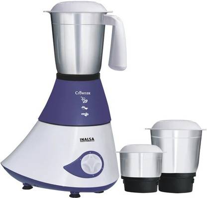 Inalsa Crown Dx 750 W Mixer Grinder (3 Jars, Purple, White)