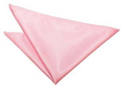 Qtsy Baby/Light Pink Satin Solid Satin Blend Pocket Square