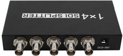 microware SDI 1x4 Splitter Black Amplifier Splitter 1 In to 4 Out SD-SDI HD-SDI 3G-SDI Repeater Extender Media Streaming Device