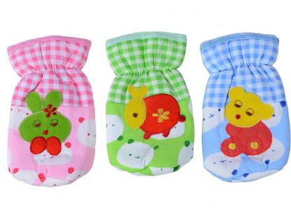 Shop Frenzy Soft & Cute Printed Fancy Baby Milk Feeding & Nursing Bottle Cover Teddy shape Feeder Elastic Closure Pack Of 3 Pc