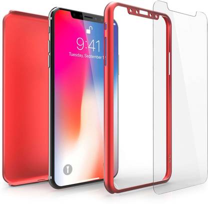 HRV Front & Back Case for Apple iPhone X 360 Degree Full Body Protection Front & Back Case Cover with Tempered Glass