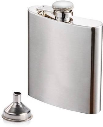 MENZY Slim Compact & Stylish Alcohol Drinks Wine Whiskey Vodka Or Liquor Holder With Funnel Set Stainless Steel Hip Flask