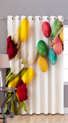 b7 CREATIONS 274 cm (9 ft) Long Door Polyester Curtain Single Curtain