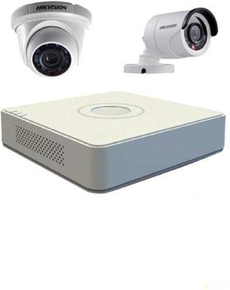 HIKVISION 2 MP 4 Channel DVR kit with 1 Dome, 1 Bullet and 1 TB hard disk Security Camera