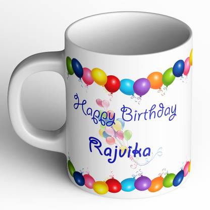 Abaronee Happy Birthday Rajvika Ceramic Coffee Mug