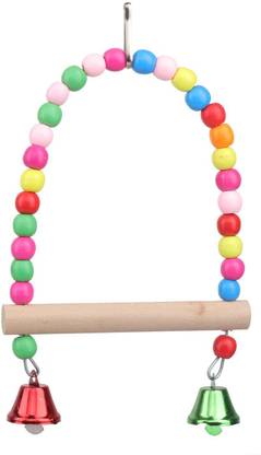 Shrih Multicolor Bird Cage Swing Toy Wooden Training Aid For Bird