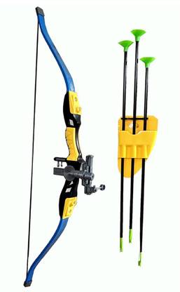 IndusBay Archery Toy Big Size Sports Series Archer Bow and Arrow Toy, Laser Target, Quiver, 3 Arrows, Strong String Thread Bows & Arrows