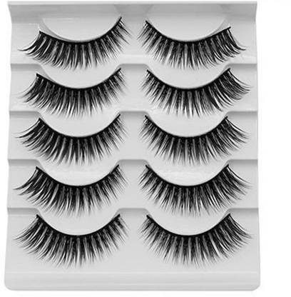 Stylazo 5 Pairs Reusable False Eyelashes Thick Fake Long Cross Eyelash Extension For Bridal Makeup