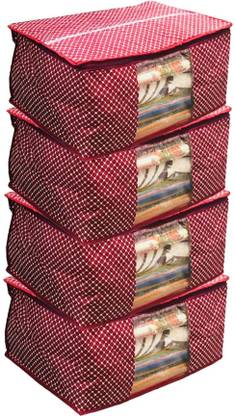 KUBER INDUSTRIES Designer Cotton Quilted Saree Cover Set of 4 Pc CottonSCSqlt003