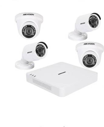 HIKVISION 4 channel DVR kit with 2 Dome, 2 Bullet & 1 TB hard disk Security Camera