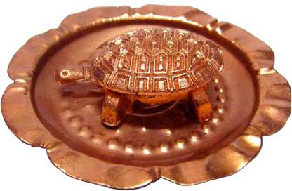 Vastu arcade Vstu Metal Tortoise In Plate Decorative Showpiece  -  7 cm