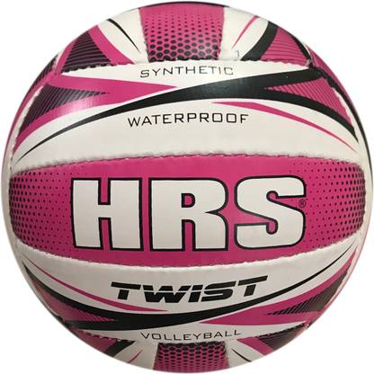 HRS Twist Synthetic Rubber Volleyball - Pink Volleyball - Size: 4
