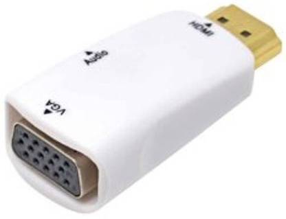microware HDMI Cable 0.25 m HDMI White HDMI2VGA Converter HDMI to VGA Adapter with Audio Cable for PC Computer Notebook Desktop