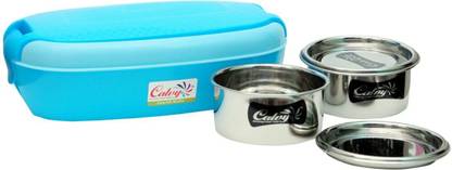 Calvy Hot Meal Lunch box Stainless steel 2 Containers Stainless Steel Office Lunch Box
