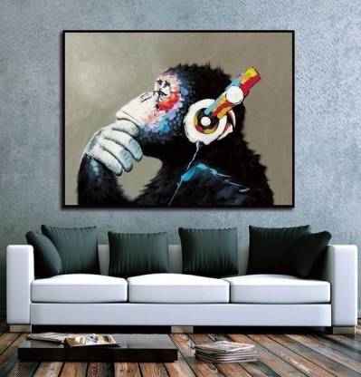modern Music Painting Orangutan Print Canvas Wall Art Poster No Frame Home Decor