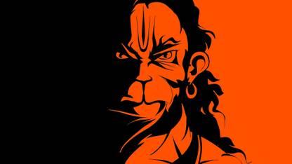 Angry Hanuman Poster Paper Print
