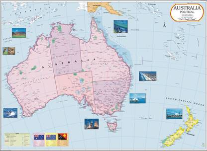 Australia Political Map Paper Print
