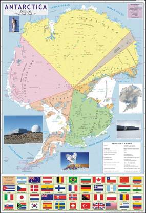 Antarctica Map Paper Print