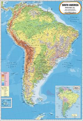 South America Map Paper Print