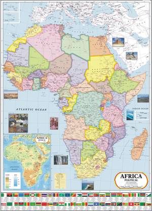 Africa Map Paper Print