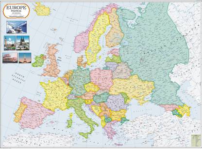 Europe Political Map Paper Print
