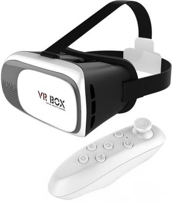 FineArts VR Box Virtual Reality 3D Glass for 3D Games and 3D Movies for Smartphone with VR BOX Remote Controller Wireless Bluetooth Gamepad Compatible with 3D VR Glasses iPhone Android