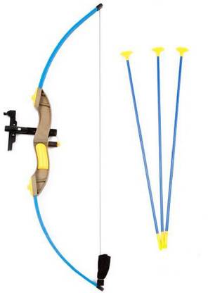 IndusBay Archery set for kids Big Size 28 Inches Archer Bow and Arrow Toy with Laser Target,3 Arrows, Quiver and Strong String Thread Bows & Arrows