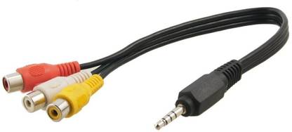 K Dudes  TV-out Cable 3.5mm Stereo TRRS Male To 3 RCA Female Composite AV Cable Adapter