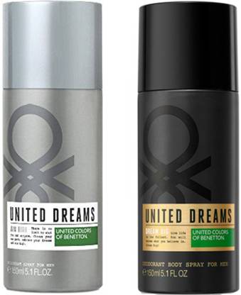 United Colors of Benetton Pack of 2 Aim High and Dream Big Deodorant Spray  -  For Men