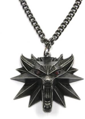 ZenShanti Witcher Wolf Medallion Pendant Necklace Metal Pendant