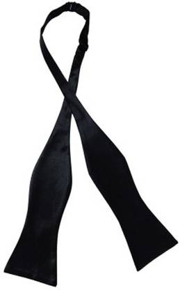 Qtsy Open bow Black Solid Men Tie