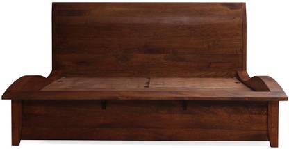 Peachtree Arlene Natural Finish Mango Wood Curve King Bed Solid Wood King Drawer Bed