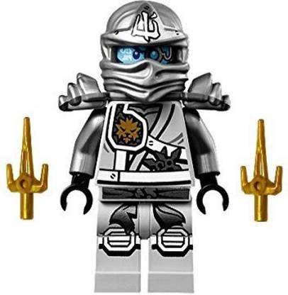 LEGO Ninjago Minifigure - Zane Titanium Ninja with Gold Sai weapons