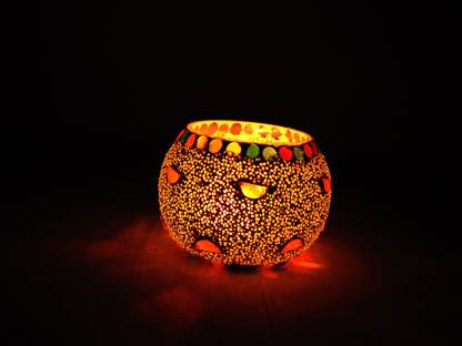 Gojeeva Festive Glass 1 - Cup Tealight Holder