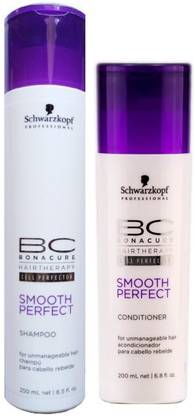 Schwarzkopf BC Bonacure Smooth Perfect Shampoo (250ml) + Conditioner (200ml) (Pack of 2)
