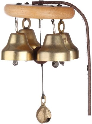 – Small Harmony Bells for Crafts Vivanta Handmade Rustic Bells Wind Chimes 30” Long 5 Door Hanging Bells on a Rope – Brass Coated Iron Wind Bell for Door Rustic Decor for Indoor or Outdoor Use