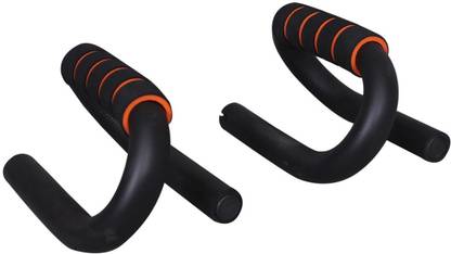 CSU Home and Gym S-Shape Push Up Bar Stand (Orange Stripes) - Comfortable Grip / Great Durability Push-up Bar