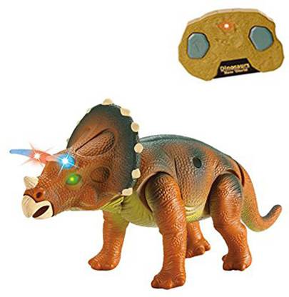 HALO NATION Dinosaur Triceratops - Remote Control - Real Sound and Movements - Jurassic Park Theme…Red