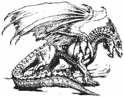 Generic Small Dragon rubber stamp P41