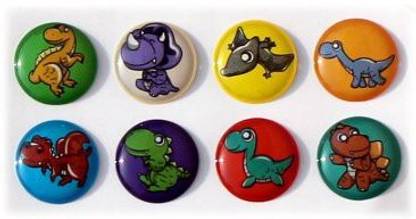 Generic 3D Semi-circular Cute Dinosaurs 8 Pieces Bubble Home Button Stickers for iPhone 5 4/4s 3GS 3G, iPad 2, iPad Mini, iTouch Brontos