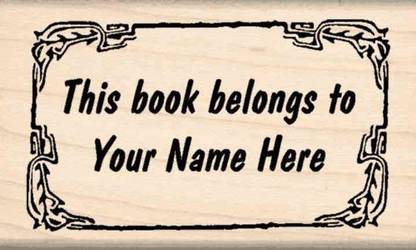 Generic Custom Made & Personalized � This Book Belongs To: Bookplate Rubber Stamp � 1-1/2 inches x 2-1/2 inches