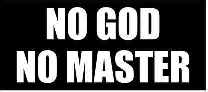 Generic New Black Sticker Decal No God No Master Atheist Anarchist Quote Slogan Saying
