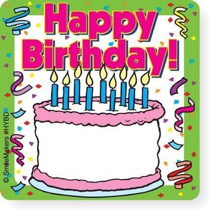 Generic Happy Birthday (Your Name) Stickers - 100 Per Pack