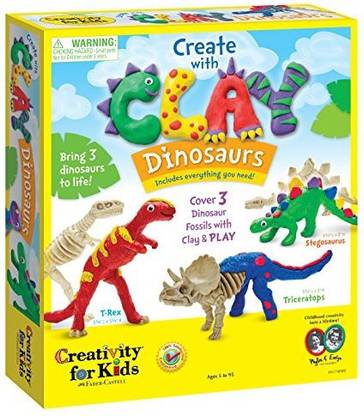 Generic Creativity for Kids Create with Clay Dinosaurs - Build 3 Dinosaur Figures with Modeling Clay