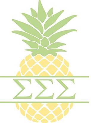Generic Sigma Sigma Sigma Pineapple Letter Sticker 4 Inch Tall Sorority Decal Greek for Window Laptop Computer Car Tri-Sigma