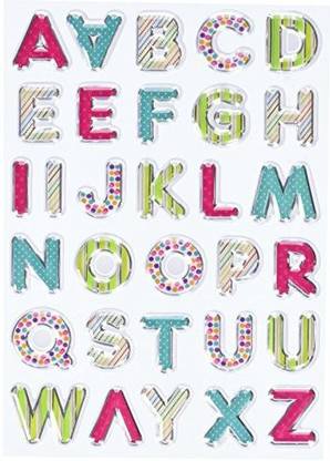 Generic Multicraft Imports SS067A Vibrant Letters Craft 3D Pop-Up Stickers, Multicolor
