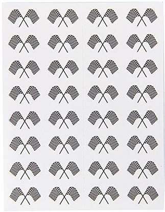 Generic Checkered Flag Stickers (4 Shs/Pkg)