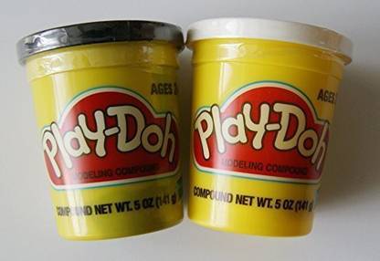 Generic Play-doh Black and White - Set of Two Single Cans (5 Oz.)