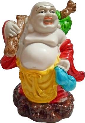 VINTAN Hindu God Religious Fengshui Laughing Buddha/ Smile Face idol Handicraft Statue-For Home Room Office Temple Mandir Murti Decor Diwali Return Gift item. Decorative Showpiece  -  15 cm