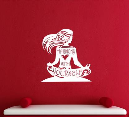 StickerYard 56 cm Meditating Girl Quote Self Adhesive Sticker